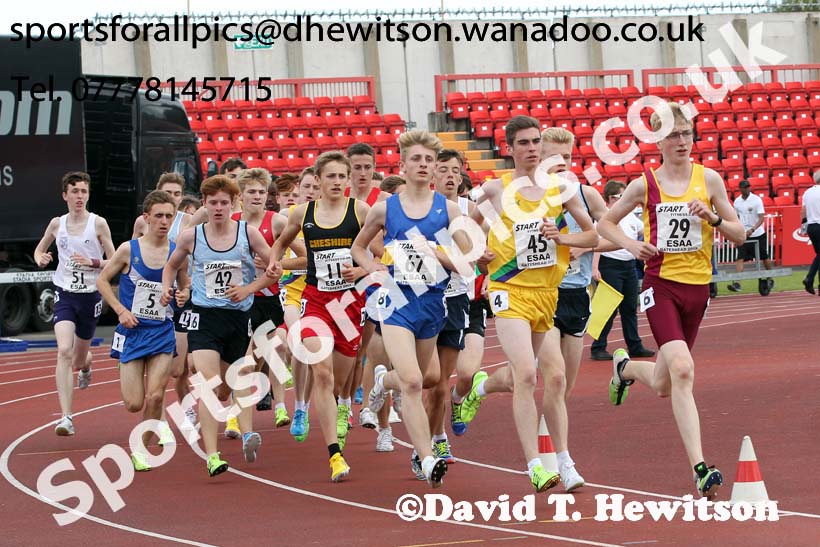 Inter boys 3000 metres, 2015 English Schools, Gateshead. Photo: David T. Hewitson/Sports for All Pics